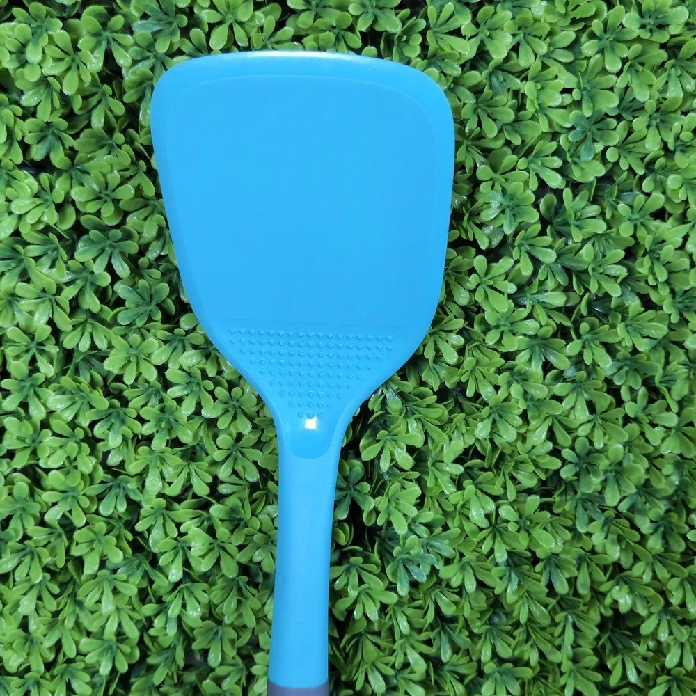 Tasty Blue Silicone Wide Head Spatula Turner Grey Soft Grip Handle Kitchen Tool